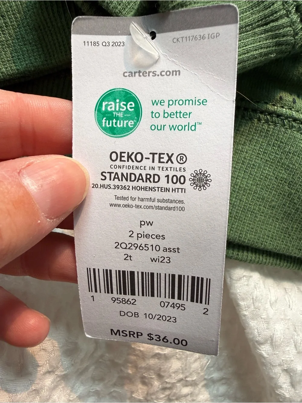 Carter's Olive Green Toddler Hoodie